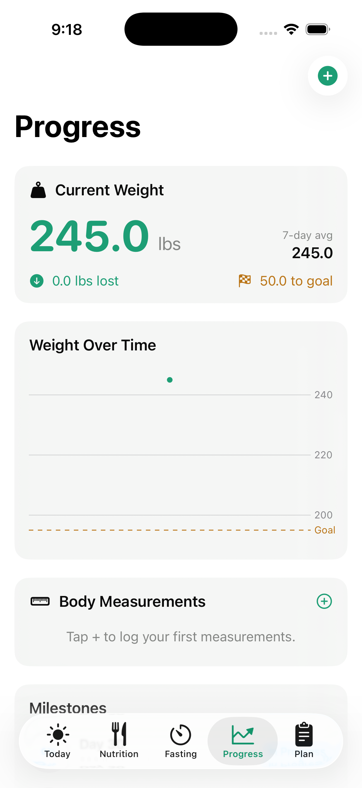 PhazFit progress tracking and milestones